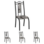 Conjunto de 4 Cadeiras 620/15 Madmelos Craquelado Dark / Folha