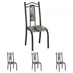 Ficha técnica e caractérísticas do produto Conjunto de 4 Cadeiras 620/15 Madmelos Craquelado Dark / Folha