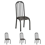Conjunto de 4 Cadeiras 260/15 Madmelos Craquelado Dark Folha