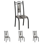 Ficha técnica e caractérísticas do produto Conjunto de 4 Cadeiras 260/15 Madmelos Craquelado Dark / Folha