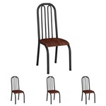 Ficha técnica e caractérísticas do produto Conjunto de 4 Cadeiras 260/26 Madmelos Craquelado Dark / Madeirado