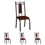 Ficha técnica e caractérísticas do produto Conjunto de 4 Cadeiras 620/26 Madmelos Craquelado Dark / Maderado