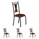 Ficha técnica e caractérísticas do produto Conjunto de 4 Cadeiras 630/26 Madmelos Craquelado - Marrom