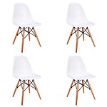 Ficha técnica e caractérísticas do produto Conjunto de 4 Cadeiras Eames Branco Decor Travel Max - Ct53002br