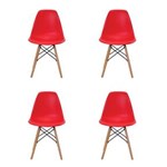 Ficha técnica e caractérísticas do produto Conjunto de 4 Cadeiras Eiffel - Vermelho Carne