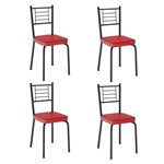 Conjunto de 4 Cadeiras Juliana Vermelha