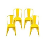 Ficha técnica e caractérísticas do produto Conjunto de 4 Cadeiras Tolix - Amarelo