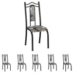Ficha técnica e caractérísticas do produto Conjunto de 6 Cadeiras 620/15 Madmelos Craquelado Dark / Folha