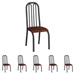 Ficha técnica e caractérísticas do produto Conjunto de 6 Cadeiras 260/26 Madmelos Craquelado Dark / Madeirado