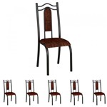Ficha técnica e caractérísticas do produto Conjunto de 6 Cadeiras 620/26 Madmelos Craquelado Dark / Maderado