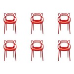 Conjunto de 6 Cadeiras Rivatti Allegra, Vermelha, 36501653-6