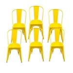 Ficha técnica e caractérísticas do produto Conjunto de 6 Cadeiras Tolix Amarela
