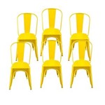 Ficha técnica e caractérísticas do produto Conjunto de 6 Cadeiras Tolix - Amarelo