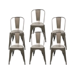 Ficha técnica e caractérísticas do produto Conjunto de 6 Cadeiras Tolix Bronze