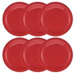 Ficha técnica e caractérísticas do produto Conjunto de 6 Pratos Rasos 26cm Floreal Red