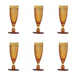 Ficha técnica e caractérísticas do produto Conjunto de 6 Taças de Vidro Champagne 185ml Bico de Jaca Ambar Bon Gourmet - Rojemac