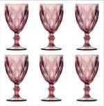 Ficha técnica e caractérísticas do produto Conjunto de 6 Taças para Água 260ml Vidro Lilás Diamond - Lyor