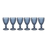 Conjunto de 6 Taças para Vinho Bico de Abacaxi - Azul - Incasa