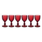 Ficha técnica e caractérísticas do produto Conjunto de 6 Taças para Vinho Bico de Jaca - Vermelho - Inc