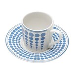 Ficha técnica e caractérísticas do produto Conjunto de 6 Xícaras de Café com Pires Blue Dots Bon Gourmet - BRANCO