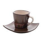 Ficha técnica e caractérísticas do produto Conjunto de 6 Xícaras de Café com Pires Stripes Bon Gourmet