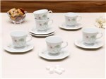 Conjunto de 6 Xícaras de Chá com Pires 6 Peças - Schmidt Classic Encanto