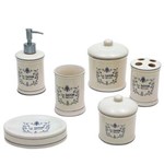 Ficha técnica e caractérísticas do produto Conjunto de Banheiro Incasa CK0001 Porcelana Branco Le Savon - 6 Peças