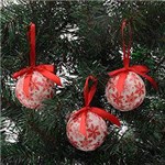 Ficha técnica e caractérísticas do produto Conjunto de Bolas Brancas Estampadas Floco de Neve 5,5cm 6 Unidades - Orb Christmas