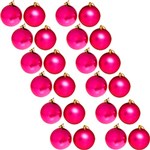 Conjunto de Bolas Lisas e Foscas Rosa, 5cm 24 Unidades - Christmas Traditions