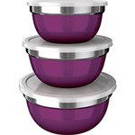Ficha técnica e caractérísticas do produto Conjunto de Bowl German Bowl Colors Roxo Inox 3 Peças - Euro