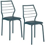 Conjunto de 2 Cadeiras 1716 – Carraro - Azul Noturno