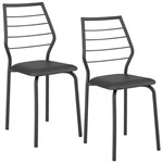 Conjunto de 2 Cadeiras 1716 – Carraro - Preto