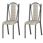 Ficha técnica e caractérísticas do produto Conjunto de 2 Cadeiras Artefamol Ref028 - Cromo Preto/Rattan
