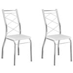 Ficha técnica e caractérísticas do produto Conjunto de 2 Cadeiras Cromado Napa 1710- Carraro - Branco