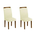 Ficha técnica e caractérísticas do produto Conjunto de 2 Cadeiras de Jantar Athenas Imbuia Veludo Creme