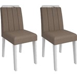 Conjunto de 2 Cadeiras Elisa - Cimol - Branco / Pluma