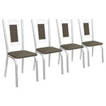 Ficha técnica e caractérísticas do produto Conjunto de Cadeiras Florença 4 Peças C005 Crome - MARROM