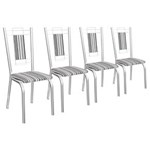 Ficha técnica e caractérísticas do produto Conjunto de Cadeiras Florença 4 Peças C005 Crome - Preto