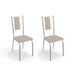 Conjunto de 2 Cadeiras Lisboa Cromada Marrom Médio