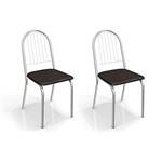 Ficha técnica e caractérísticas do produto Conjunto de 2 Cadeiras Noruega Cromada Preto