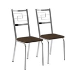 Ficha técnica e caractérísticas do produto Conjunto de Cadeiras 2 Peças Cromado e 1722 Móveis Carraro - MARROM CACAU