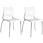 Conjunto de 2 Cadeiras Polipropileno 357 – Carraro - Branco / Cromada