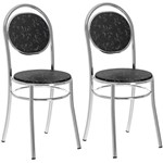 Conjunto de 2 Cadeiras Tecil 190 – Carraro - Preto Fantasia
