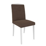 Ficha técnica e caractérísticas do produto Conjunto de 2 Cadeiras Vanessa Branco e Chocolate