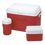 Ficha técnica e caractérísticas do produto Conjunto de Coolers Rubbermaid Value Pack Vermelho - 3 Unidades - 45 Litros