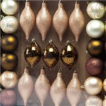 Ficha técnica e caractérísticas do produto Conjunto de Enfeites e Bolas Cobre e Dourado, Kit com 35 Unidades - Christmas Traditions