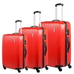 Ficha técnica e caractérísticas do produto Conjunto de Malas de Viagem Swiss Move Travel Max Giro 360º com 3 Peças P/M/G - Vermelho