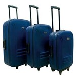 Ficha técnica e caractérísticas do produto Conjunto de Malas de Viagem Travel Max com 3 Peças P/M/G - Azul Marinho