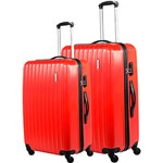 Ficha técnica e caractérísticas do produto Conjunto de Malas 2 Peças (P e M) Vermelho em ABS e Cadeado Embutido - Travel Max