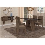 Ficha técnica e caractérísticas do produto Conjunto de Mesa Alana 130 Cm com 4 Cadeiras Milena Marrocos e Chocolate
